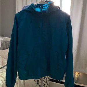 turquoise windbreaker